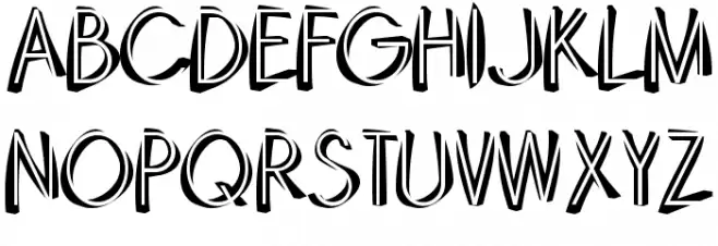Domino-Regular Schriftart Groß