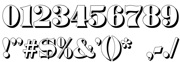 Domino Shadow Font OTHER CHARS