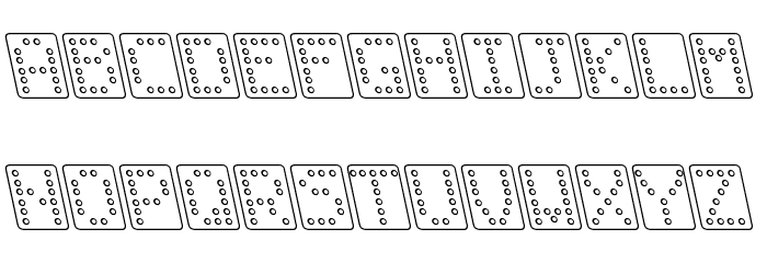 Domino bred kursiv omrids Font LOWERCASE