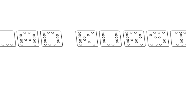 Domino flad kursiv omrids Logo