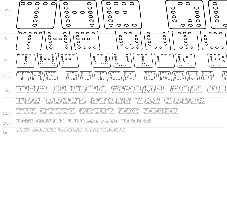 Domino flad kursiv omrids Waterfall