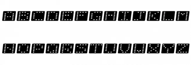 Domino flad kursiv Schriftart Groß