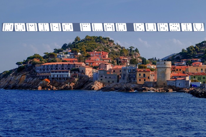 Domino flad kursiv Font examples