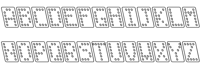 Domino normal kursiv omrids Font LOWERCASE