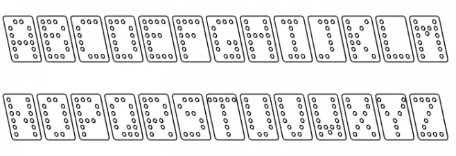 Domino normal kursiv omrids Шрифта строчной