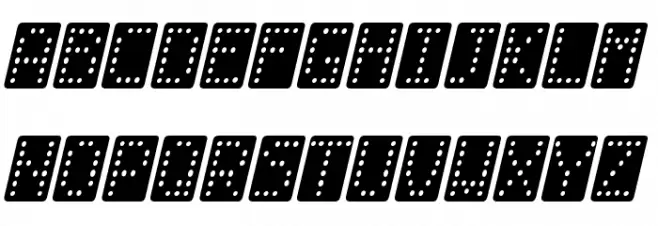 Domino normal kursiv Schriftart Groß
