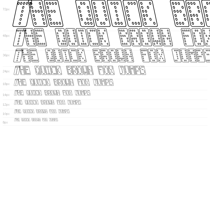 Domino smal kursiv omrids Waterfall