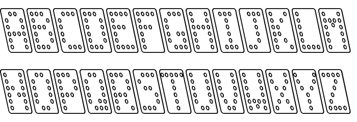 Domino smal kursiv omrids Font LOWERCASE
