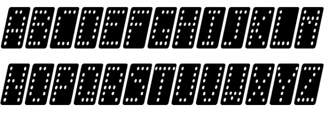 Domino smal kursiv Schriftart Groß