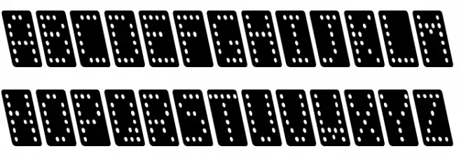 Domino smal kursiv Шрифта строчной