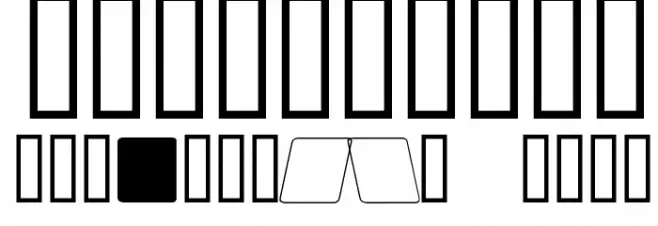 Domino square kursiv omrids Font OTHER CHARS