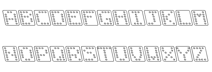 Domino square kursiv omrids Font LOWERCASE