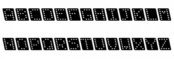 Domino square kursiv Schriftart Kleinbuchstaben