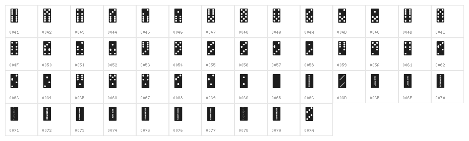 Dominoes Character Map