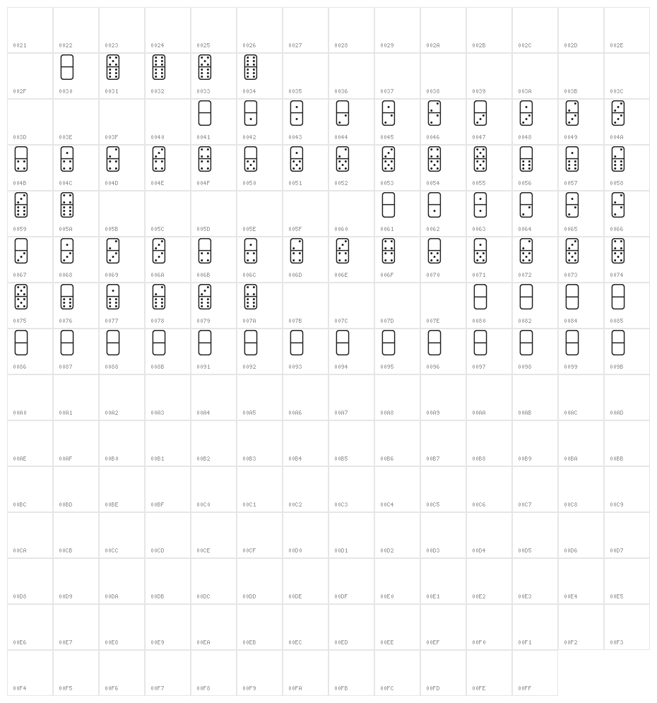 Dominos St Character Map