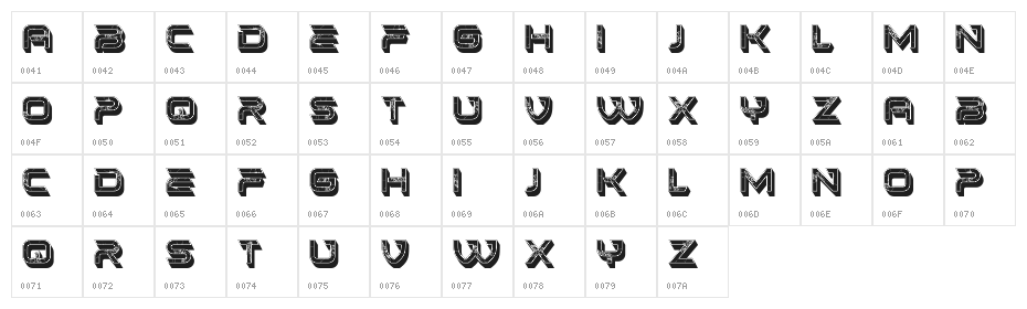 Dommage Regular Character Map