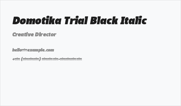 Domotika Trial Black Italic Business Card
