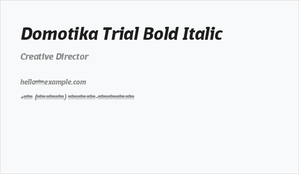 Domotika Trial Bold Italic Business Card