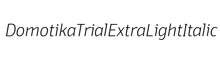 Domotika Trial ExtraLight Italic  font caratteri gratis