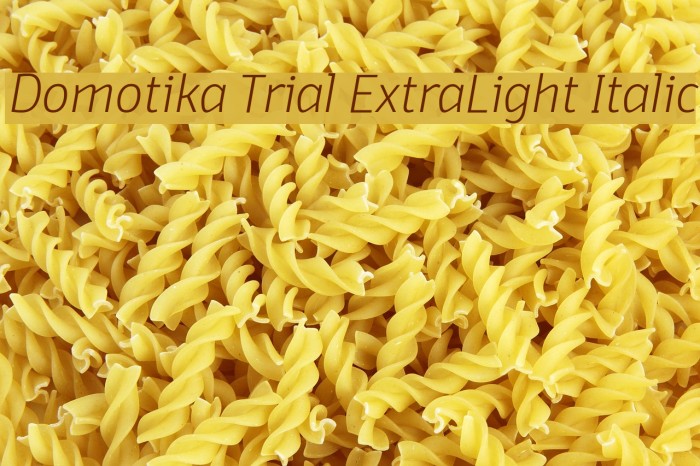 Domotika Trial ExtraLight Italic Font examples