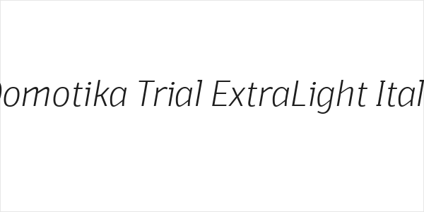 Domotika Trial ExtraLight Italic Logo