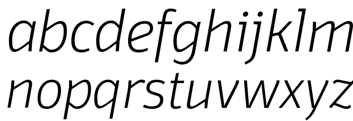 Domotika Trial ExtraLight Italic Font LOWERCASE