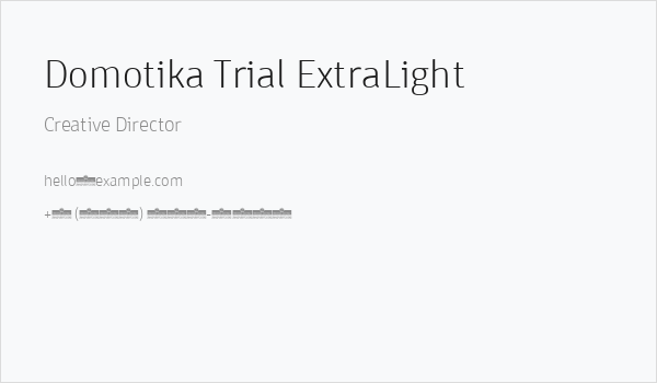 Domotika Trial ExtraLight Business Card