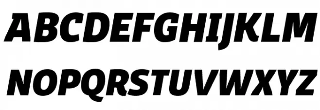 Domotika Trial Heavy Italic Caratteri MAIUSCOLE