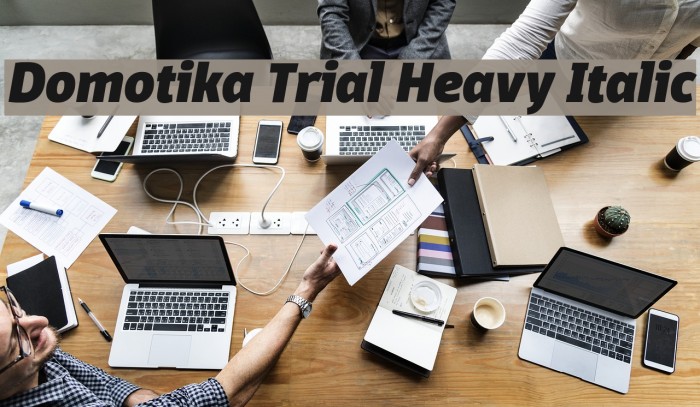 Domotika Trial Heavy Italic Font examples