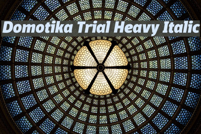 Domotika Trial Heavy Italic Font examples