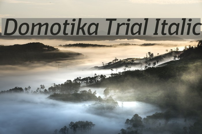 Domotika Trial Italic Font examples