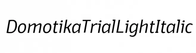 Domotika Trial Light Italic  Frei Schriftart Herunterladen