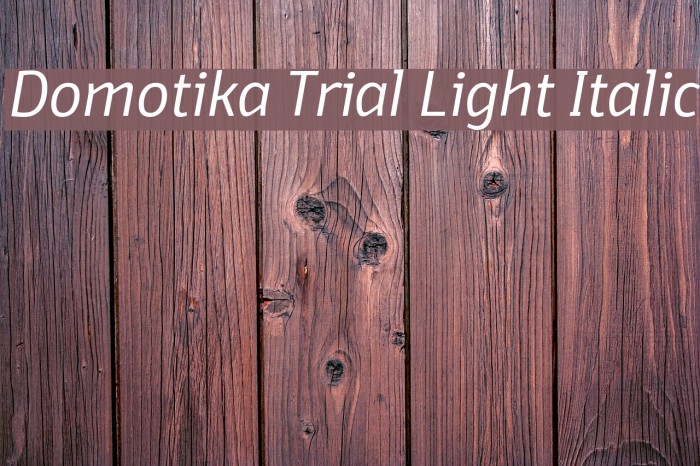 Domotika Trial Light Italic Font examples
