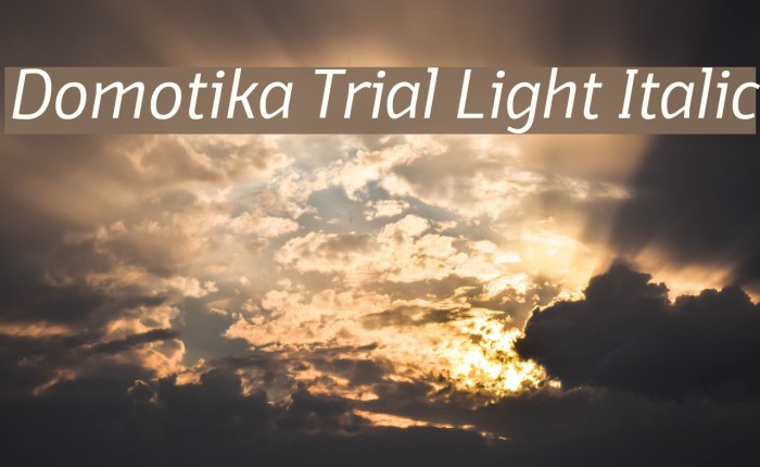 Domotika Trial Light Italic Font examples
