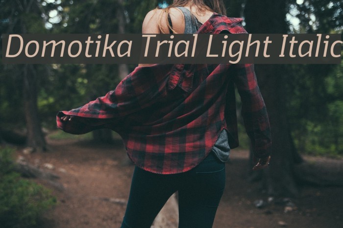 Domotika Trial Light Italic Font examples