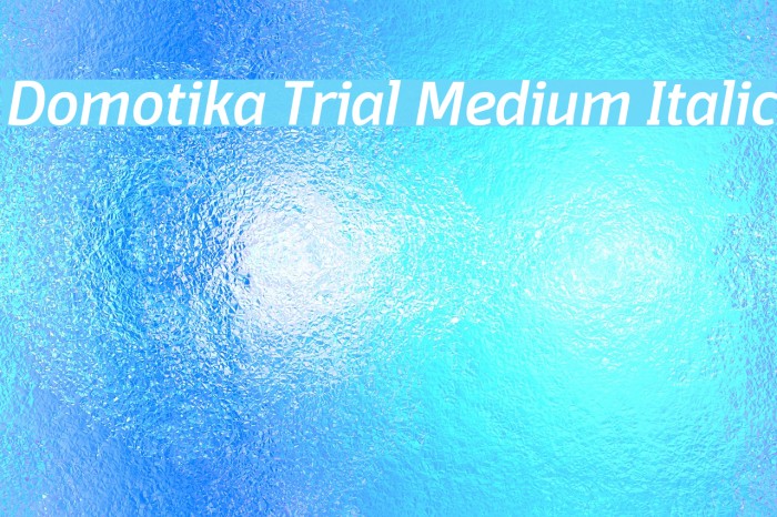 Domotika Trial Medium Italic Font examples