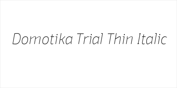 Domotika Trial Thin Italic Logo