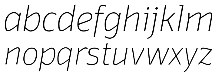 Domotika Trial Thin Italic Font LOWERCASE