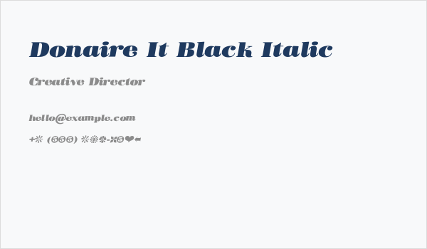 Donaire It Black Italic Business Card