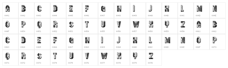 Donald Filled Regular Character Map