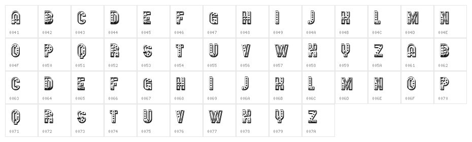 Donald Regular Character Map