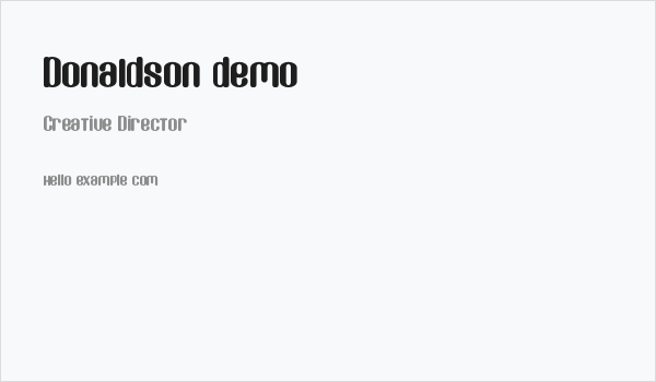 Donaldson demo Business Card