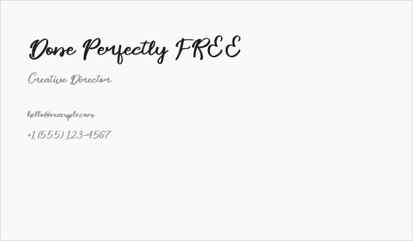 Done Perfectly FREE Business Card