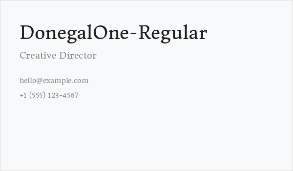 DonegalOne-Regular Business Card