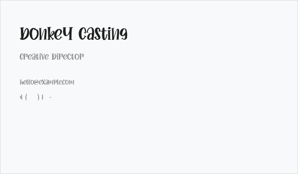 Donkey Casting Business Card