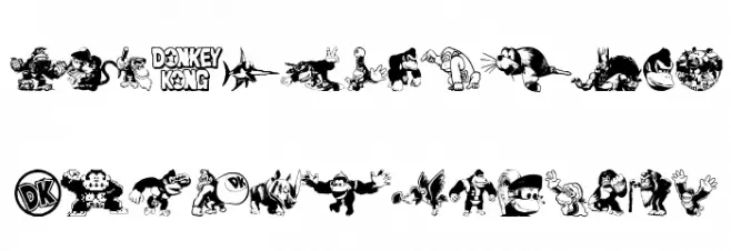 Donkey Kong World Schriftart Groß