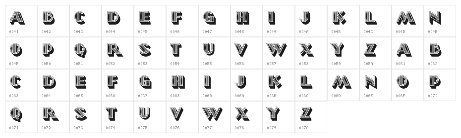 Donne Regular Character Map