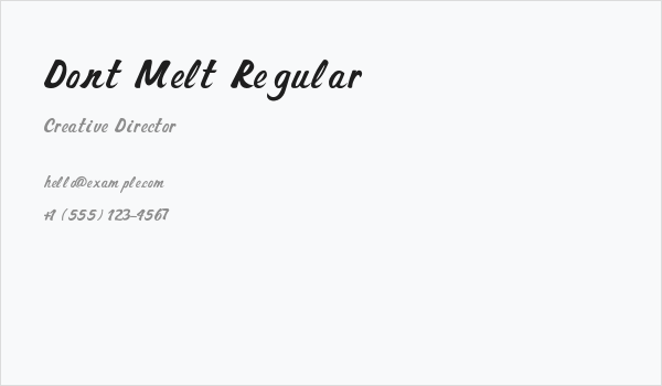Dont Melt Regular Business Card