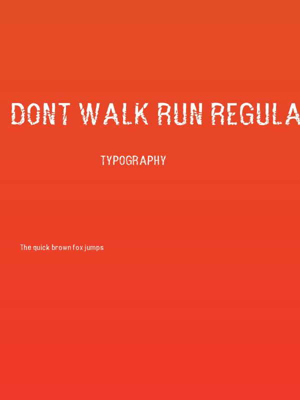 Dont Walk Run Regular Poster