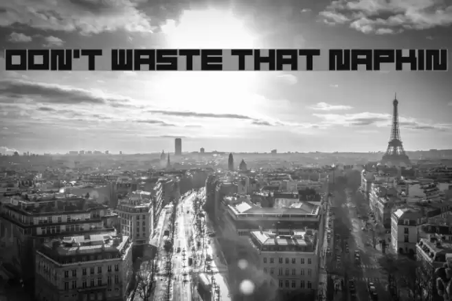 Don't Waste That Napkin Font examples